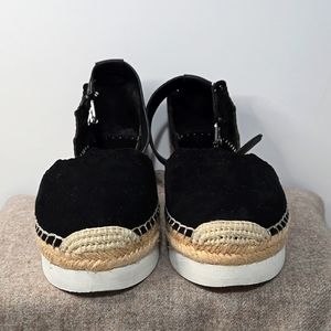 Vince Camuto Wedge Sandal. Black Suede. Size 6/ 6 1/2.